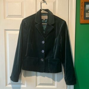 Velvet Women's Jacket teal blue medium Earl Rutenberg collection y2k
